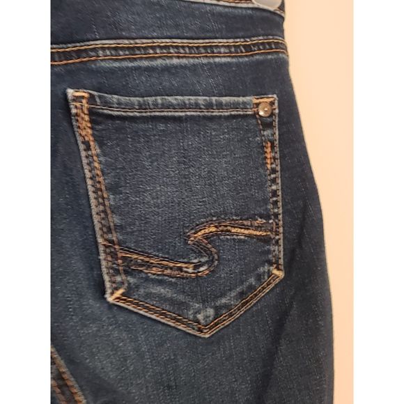 Women's Silver Jeans Co., Suki Skinny Crop W24/L25, Dark Blue - Picture 4 of 7